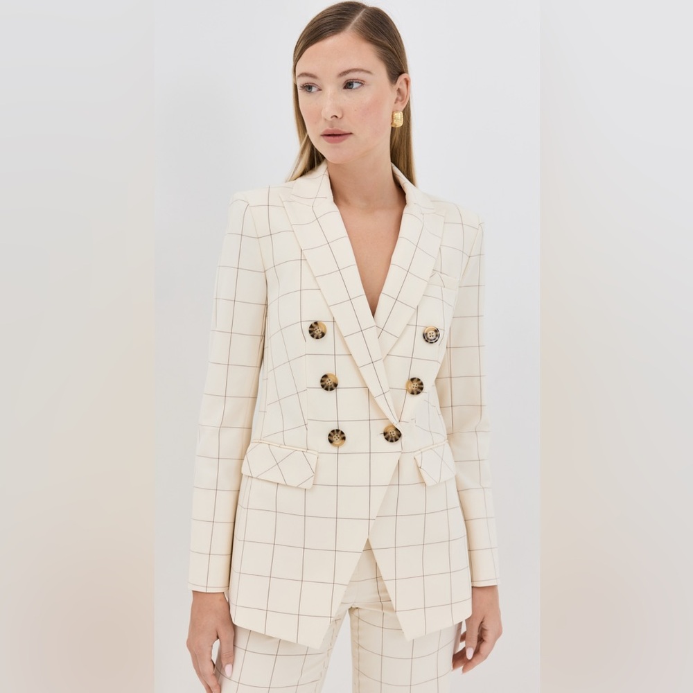 NWT Veronica Beard Charleston Dickey Jacket in Ecru/Deep Ochre - Size 8